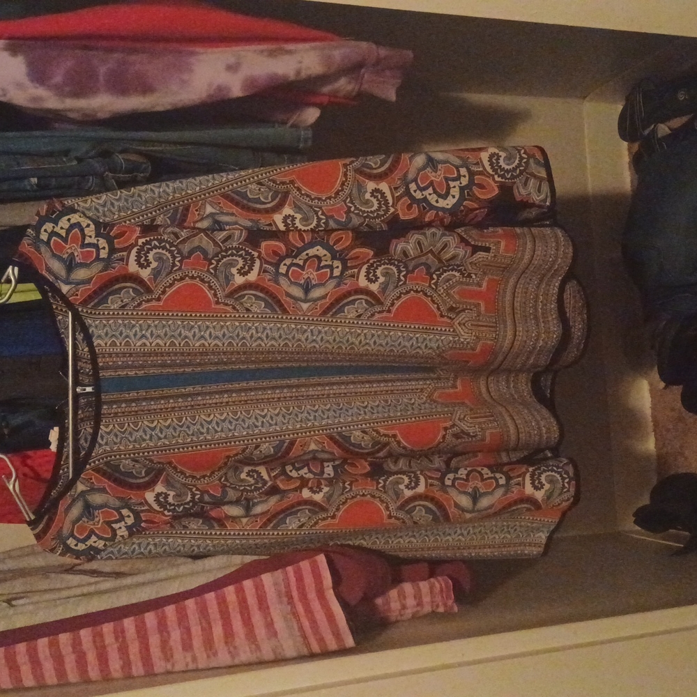 Multi print beautiful designer dress up silky touch very cool 3 as in thin